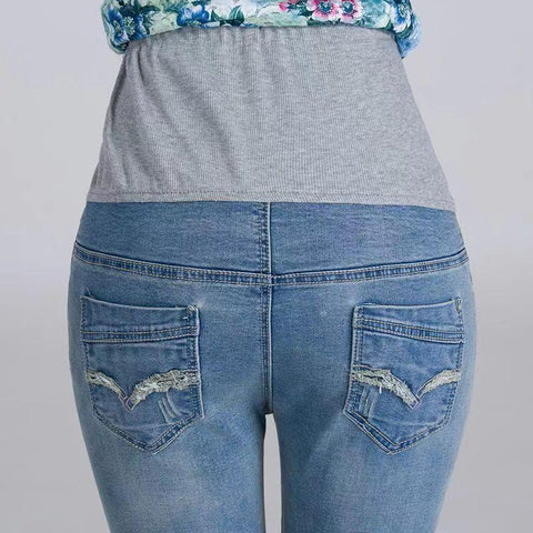 Denim Jeans Maternity Pants For Pregnant Women Clothes Vintage Abdominal-TB00554-Veeddydropshipping