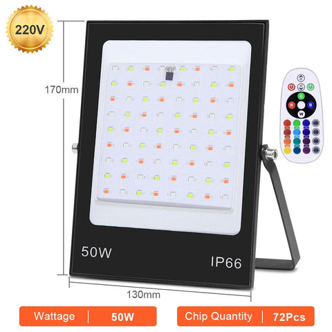 LED Floodlight RGB AC220V 30W 50W 100W 200W Flood Light Color-TI00864-Veeddydropshipping