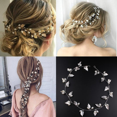 Crystal Rhinestone Pearl Hair Comb Bridal Wedding Jewelry -JW00450-Veeddydropshipping