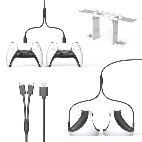 For PS5 handle pole type bracket 1/2 charging cable set wireless handle/headset -CE01159-Veeddydropshipping