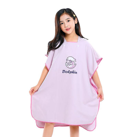 Microfiber Poncho Towel Surf Beach Wetsuit Changing Bath Robe with Hood-OS00161-Veeddydropshipping