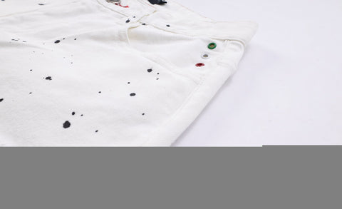 husband white Stretch Skulls brand jeans mens slim denim-MF00614-Veeddydropshipping