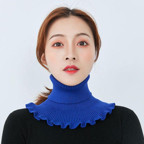 Warm Knitted Fake Collar Woolen Women Turtleneck-WF01131-Veeddydropshipping