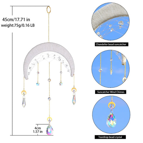 Suncatcher Macrame Dream Catcher Crystal Windchime Light-HA00202-Veeddydropshipping