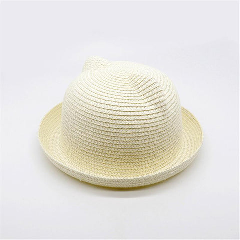 Cute Baby Hat With Ears Summer Straw Mesh Baby Girl Boy Hat Kids Snapback-TB00476-Veeddydropshipping
