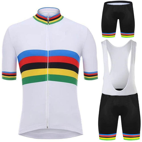 2020 World Champion Cycling Jersey Set White Pro Cycling Clothing Road Bike -OS00460-Veeddydropshipping
