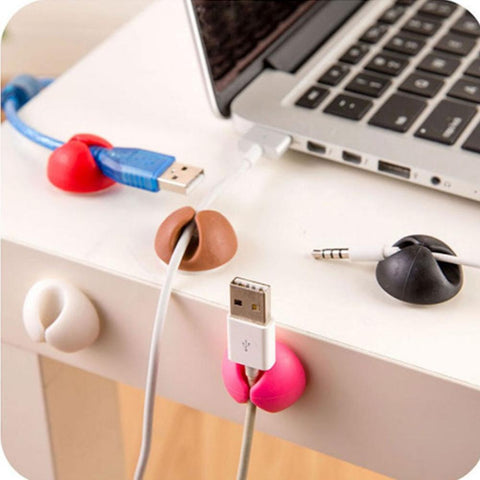 Universal Desktop Cable Fixing Clip Wire Fixer Rubber Usb Cable Organizer Random-PA00946-Veeddydropshipping