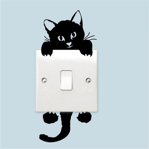 Lovely Cat Light Switch Phone Wall Stickers-HA00214-Veeddydropshipping