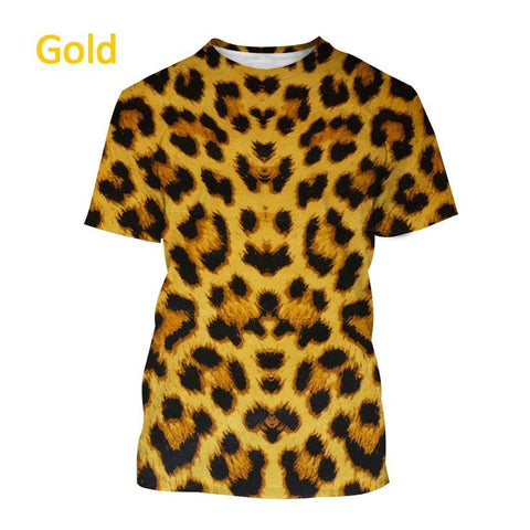 leopard print 3D printed casual short sleeve-MF00160-Veeddydropshipping