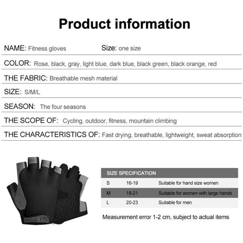 Half Finger Cycling Gloves Men Women Anti Slip Shock Breathable Summer Bicycle -OS00995-Veeddydropshipping