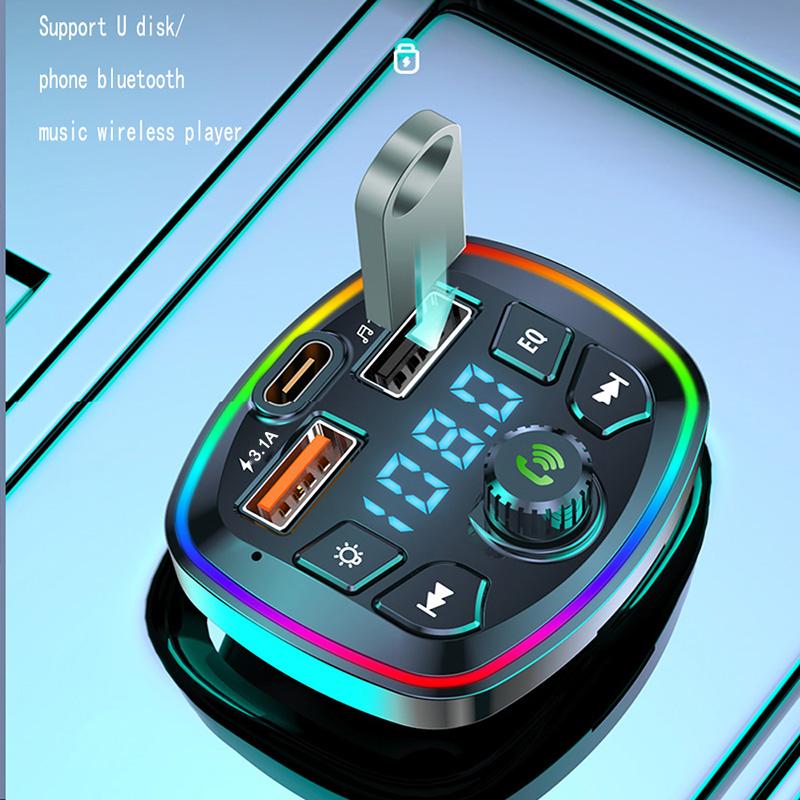 Car Hands-Free Bluetooth-compaitable 5.0 FM Transmitter-PA01184-Veeddydropshipping