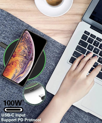 100W Fast Wireless Charger Pad for iPhone 14 13-PA01109-Veeddydropshipping
