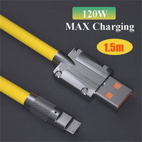 1.5M 5A 120W Zinc alloy  data cable  line mobile phone charging type-c  Micro USB-PA00438-Veeddydropshipping