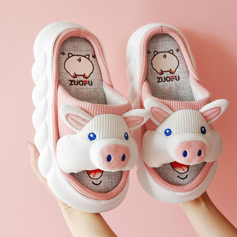 Platform Soft Slippers Female Lovely Penguin House-BS01080-Veeddydropshipping