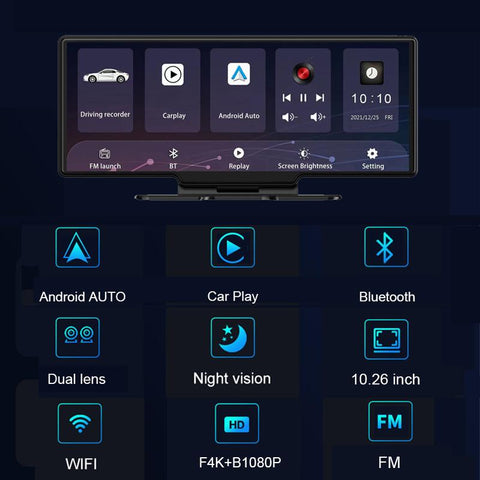 10.26&quot; Apple Carplay Wireless Bluetooth Android Auto WiFi Car-AM00530-Veeddydropshipping