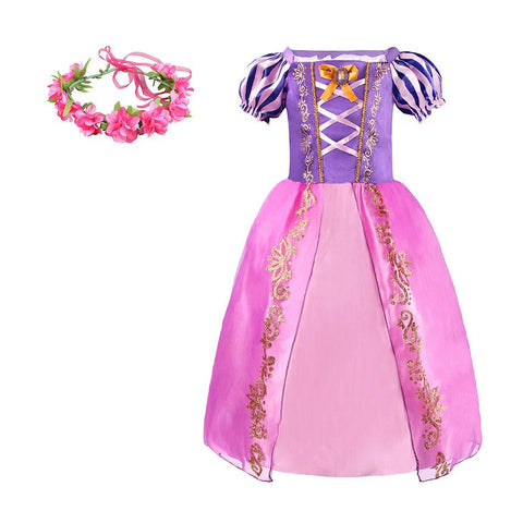 Children Girl Rapunzel Dress Kids Tangled Disguise Carnival Girl Princess-TB00856-Veeddydropshipping
