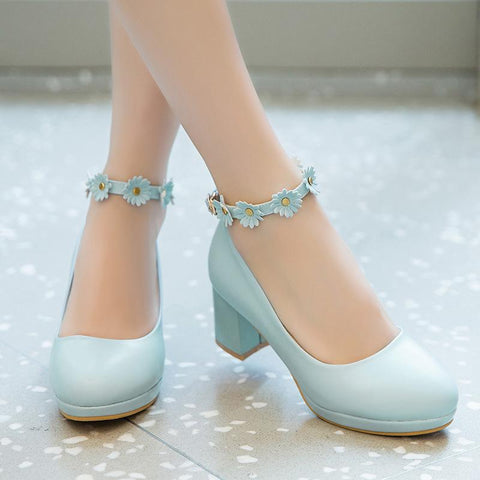 Children Girls High heel Shoes Kids Princess Sandals Fashion Flowers-TB00151-Veeddydropshipping