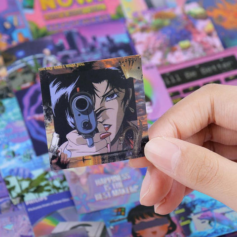50PCS INS Vaporwave Cool Stickers Aesthetic Graffiti DIY Phone-TB01630-Veeddydropshipping