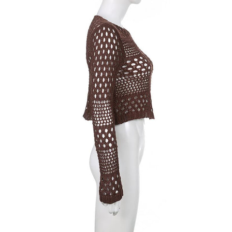 Women Sweater Vintage Wool Knit Crew Neck Long Sleeve-WF00121-Veeddydropshipping