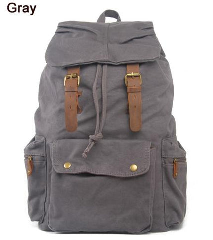 Canvas backpack Men&#39;s backpack school bag drawstring-BS00296-Veeddydropshipping
