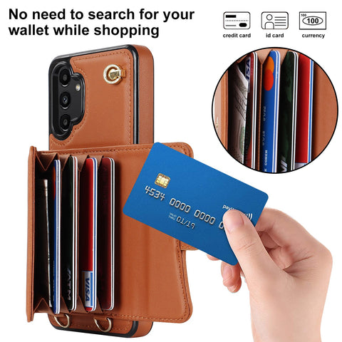 Luxury Leather Phone Case For Samsung Galaxy A73 A71 A70 A53 A52 A51 A50-PA00233-Veeddydropshipping