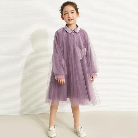 AMII Kids Girls Dresses Autumn Long Sleeve Aline Elegant Princess-TB00874-Veeddydropshipping