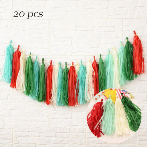 Iridescent DIY Tissue Paper Tassel Garlands-HA00587-Veeddydropshipping