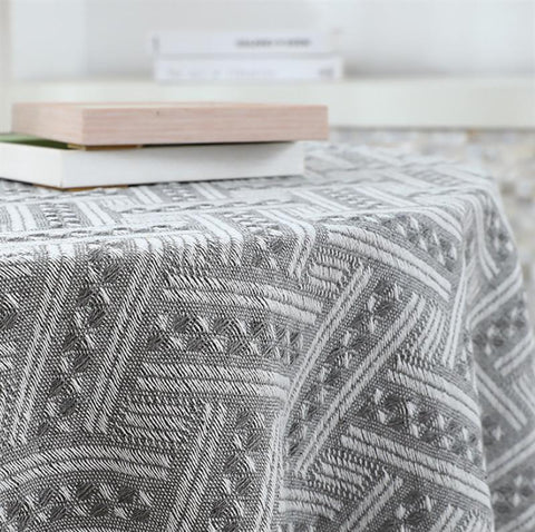 Franch Style Round Cotton Linen Quality Table Cover-HA00418-Veeddydropshipping