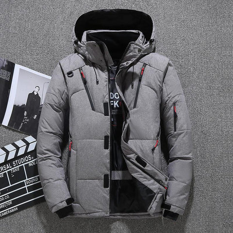 Hooded Thick Puffer Jacket Coat Male Casual High-MF01219-Veeddydropshipping
