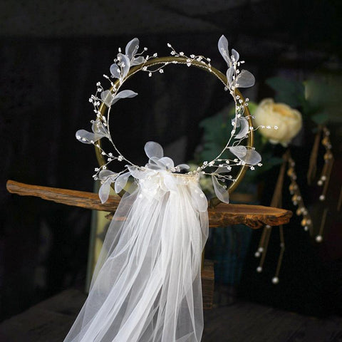 Bride Veils Hairband Wedding Soft Tulle-WF01457-Veeddydropshipping