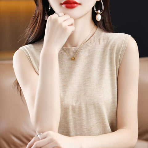 Sleeveless Vest Women Elegant Casual Warm Sweater-WF00063-Veeddydropshipping