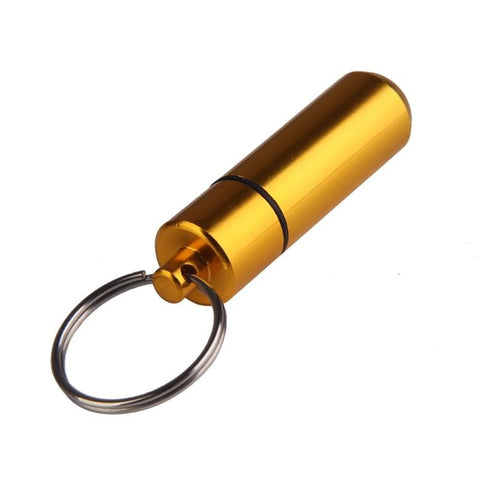 Stainless Steel Medicine Bottle Keychain Case Container-HA00792-Veeddydropshipping