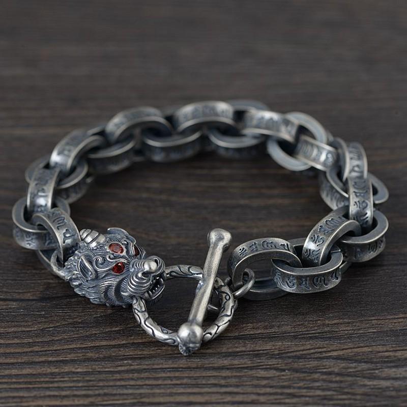 100% Ture Solid S925 Silver Antique Bracelet -JW00113-Veeddydropshipping