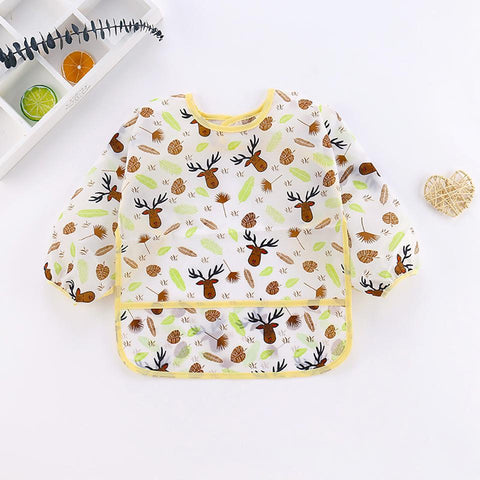 New Cute Children Baby Kids Toddler Bibs Waterproof Long Sleeve-TB00301-Veeddydropshipping