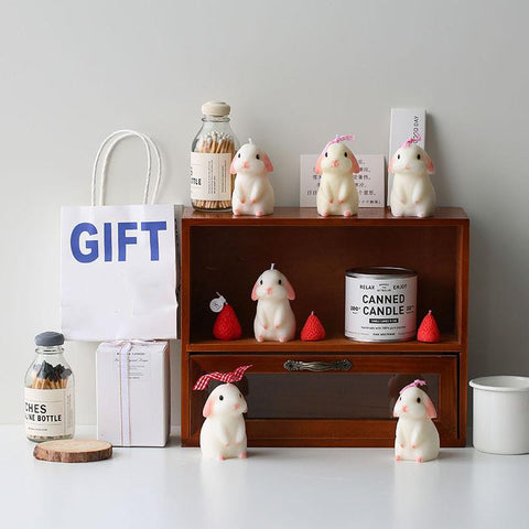 Rabbit Shaped Silicone Candle Mold 3d-HA00371-Veeddydropshipping