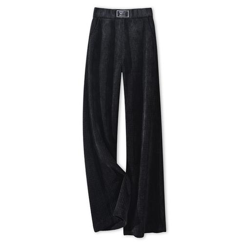 women wide leg pants Plush Length Trousers-WF00620-Veeddydropshipping