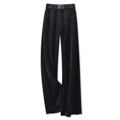 women wide leg pants Plush Length Trousers-WF00620-Veeddydropshipping