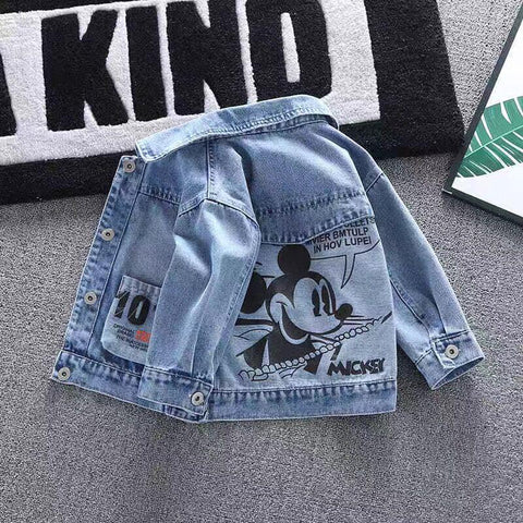 Mickey Denim Jacket Boys Coats Children Clothing-Veeddydropshipping