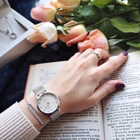 Quartz Watch Set Crystal Bracelet Necklace Watch Sets-JW00902-Veeddydropshipping