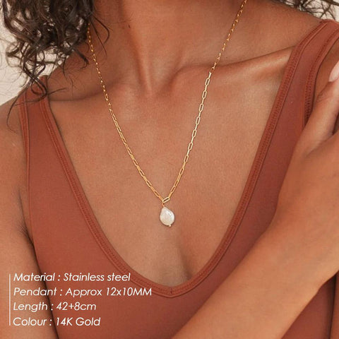 Trendy Y-shaped Stainless Steel Necklace Gold Color Jewelry -JW00153-Veeddydropshipping