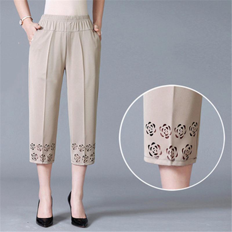Oversized  Women Thin Cropped High Waist Straight Pants-WF00499-Veeddydropshipping