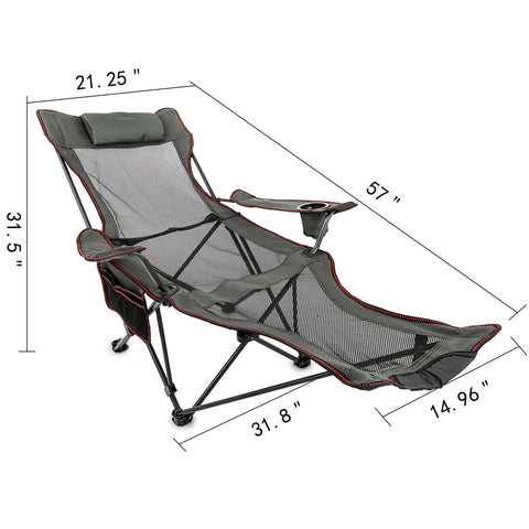Outdoor Folding Camp Chair Backrest With Footrest-HA01636-Veeddydropshipping