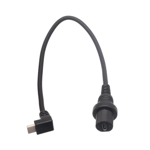 30cm Right Angle USB Type C 2.0 Car Mount Dash Flush Waterproof Extension -CE01163-Veeddydropshipping