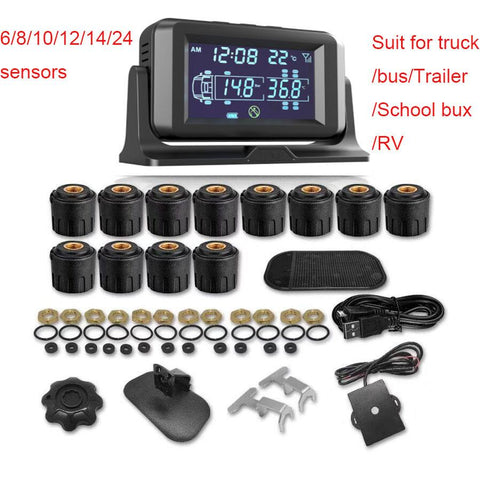 12 sensors Truck Tire Pressure Monitoring System Solar TPMS-AM00589-Veeddydropshipping