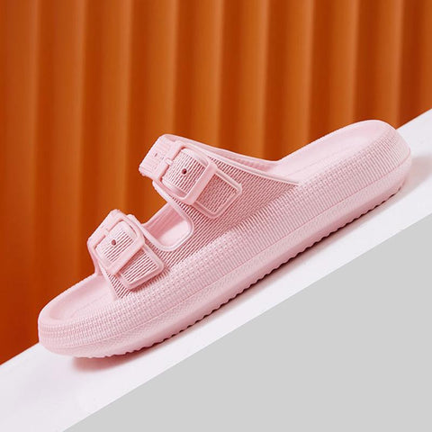 Fashion Buckle Soft Sole Pillow Slides Sandals Woman-BS01178-Veeddydropshipping