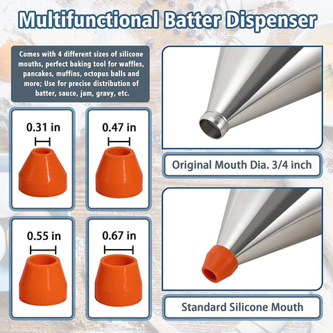 Pancake Batter Dispenser Multi-Caliber Stainless Steel-HA01201-Veeddydropshipping