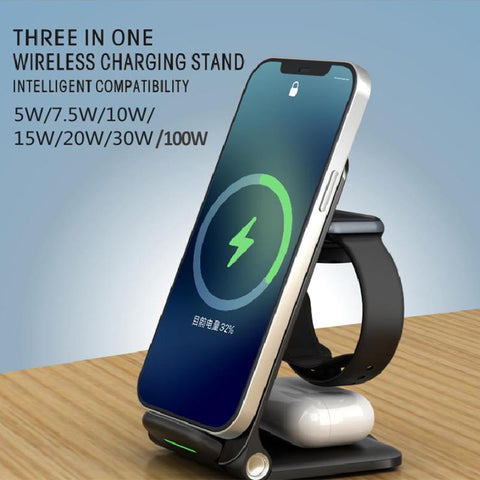 100W Fast Wireless Charger Stand For iPhone 14 13 12 11 X Samsung Apple Watch-PA01041-Veeddydropshipping