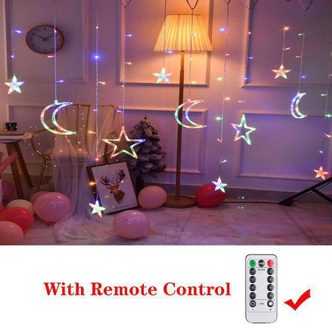 Star Moon Led Curtain Garland String Light-HA00585-Veeddydropshipping