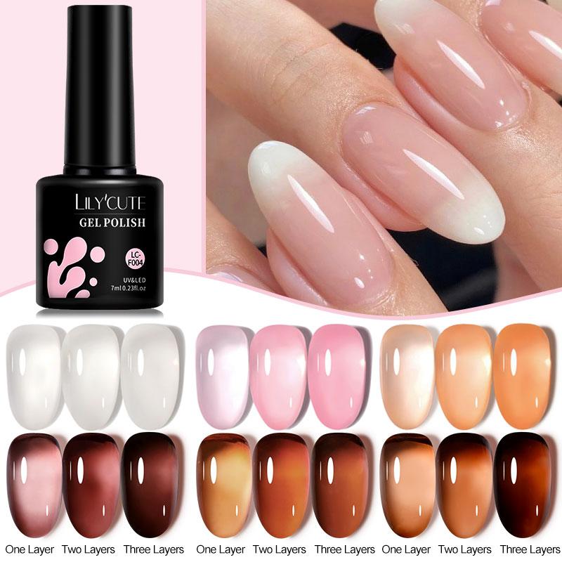 7ML Jelly Nail Gel Polish Pink Nude Color Gel Vernis Semi-BH01011-Veeddydropshipping