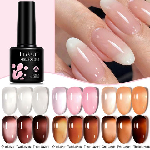 7ML Jelly Nail Gel Polish Pink Nude Color Gel Vernis Semi-BH01011-Veeddydropshipping
